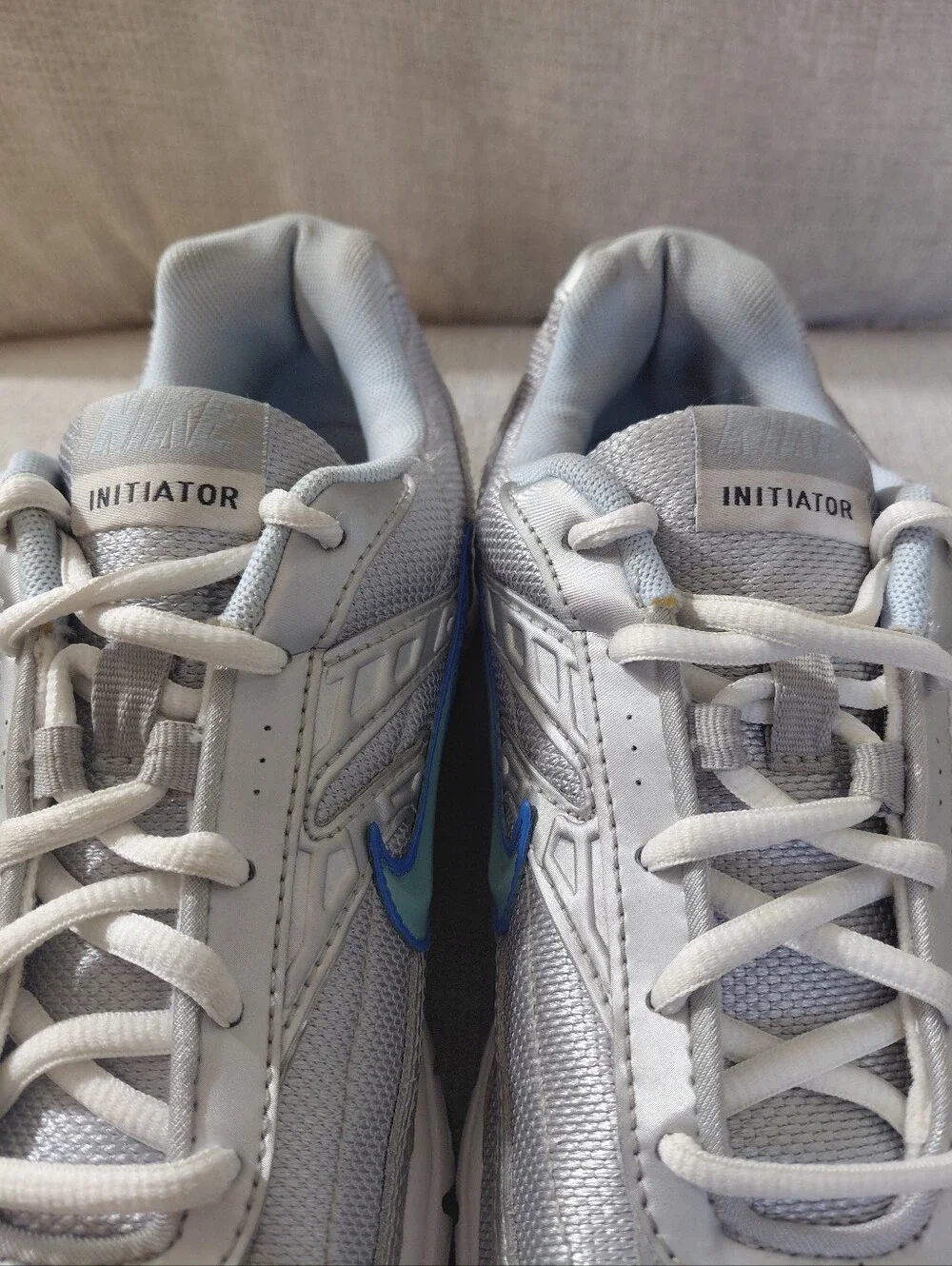 Nike Women's Initiator Silver with Light Blue Accent Running Sneakers